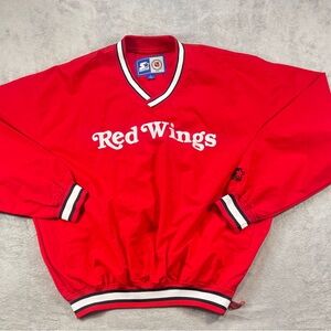 Rare Vintage 90’s Official Detroit Red Wings Starter Pullover Size Large